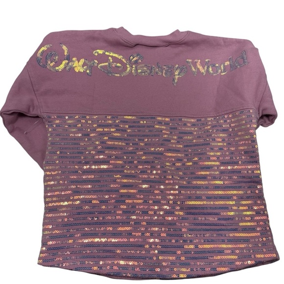 Disney 50th sequin spirit jersey Walt Disney World long sleeve tshirt size 7/8 - Picture 1 of 3